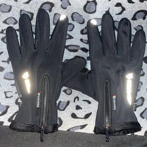 Winter termal black gloves with zipper touchscreen waterproof snow -10° M/W